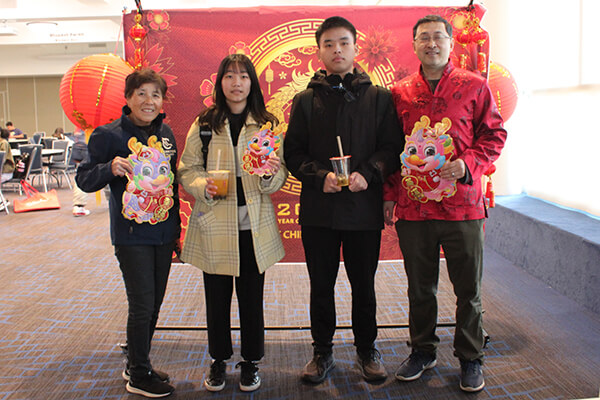 Students and faculty at the Lunar New Year event 